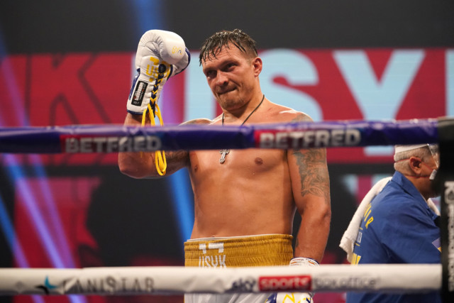 , Watch Anthony Joshua shout ‘I’m coming Usyk’ as footage emerges of heavyweight rivals’ exchange after Chisora fight