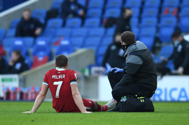 James Milner was forced off injured against Brighton on Saturday