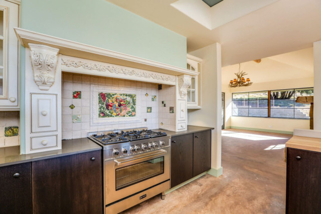 The kitchen is perfect for entertaining guests