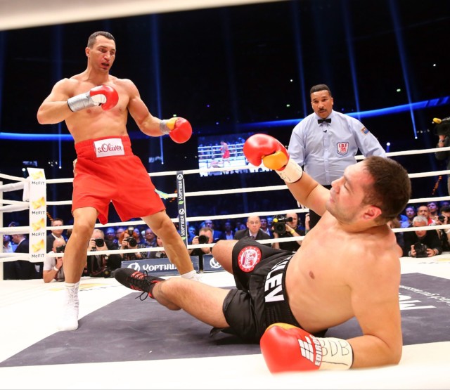 Pulev was floored by Klitschko three times before being knocked out