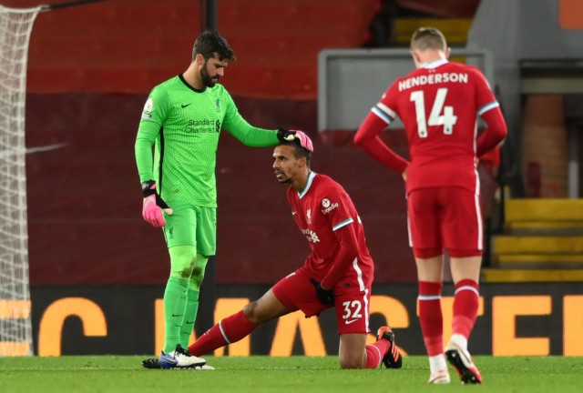 , Joel Matip a major injury doubt for top-of-the-table clash with Man Utd as Liverpool defender faces three weeks out