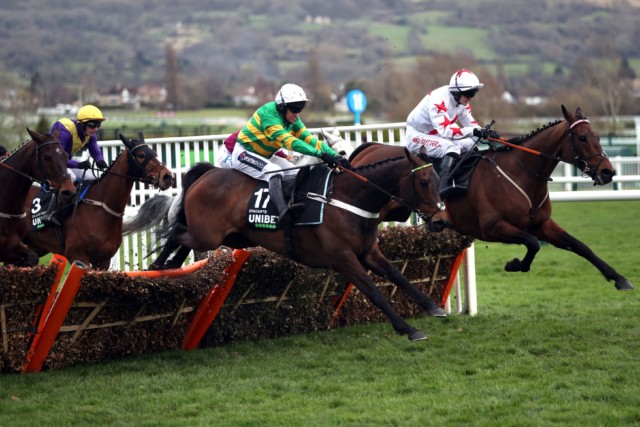 McManus' famous green and gold silks were carried to victory in the Champion Hurdle by Epatante in March