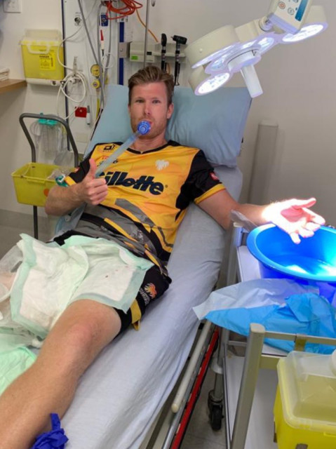, Cricket star Jimmy Neesham shares pictures of horror finger injury so bad Instagram hid them before undergoing surgery