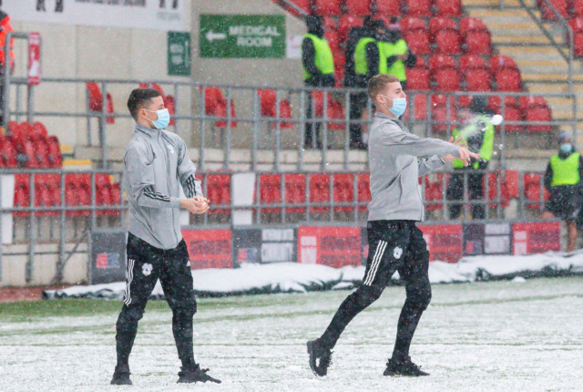 , Rotherham vs Cardiff postponed due to snow but visitors take advantage with snowball fight on pitch