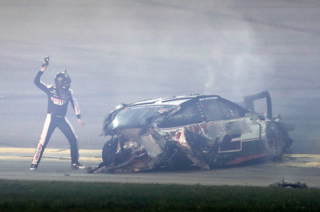 , Daytona 500 ends in huge fireball pile-up as cars smash into each other on horror last lap in dramatic ending