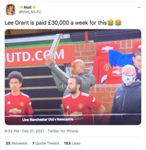 , Man Utd fans in stitches as third keeper Lee Grant plays fourth official during substitutions vs Newcastle