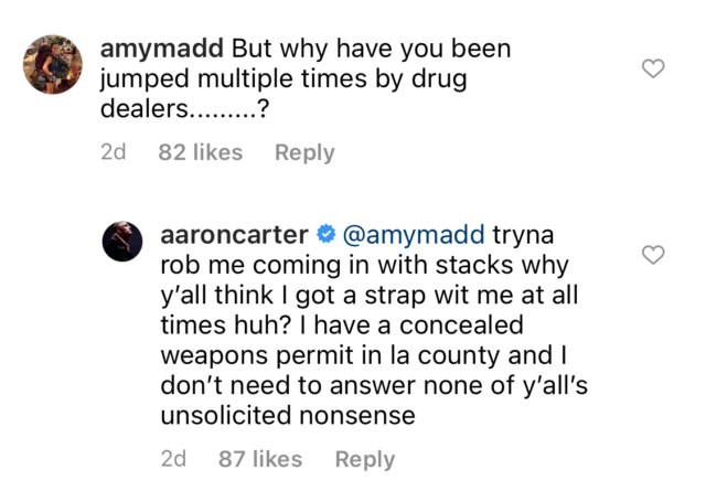 , Aaron Carter hits out at Jake Paul after YouTuber criticised boxing fight against Lamar Odom and claims he carries GUN
