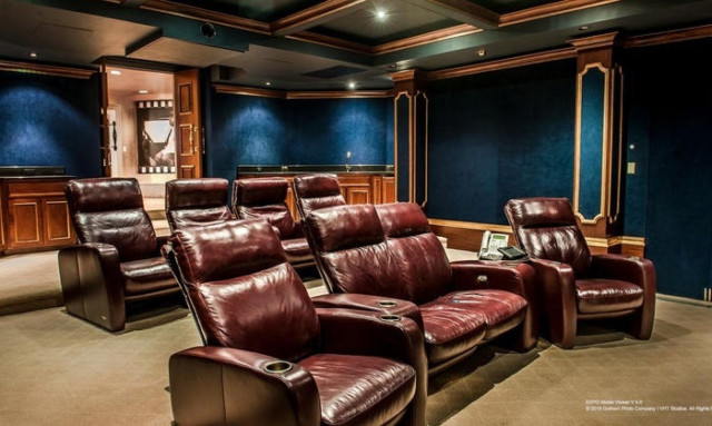 A cinema room adds to the lavish offerings this property has