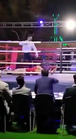 , Boxer Muhammad Aslam Khan dies aged 27 after collapsing in ring during charity bout following brutal KO