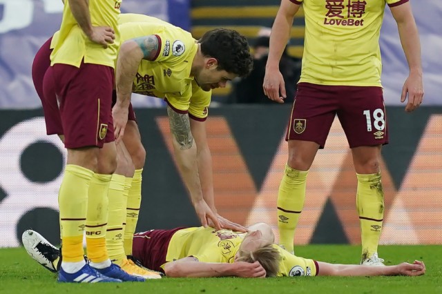 , Ben Mee knocked out cold and stretchered off for Burnley in horror clash of heads in ‘scary’ scenes at Crystal Palace