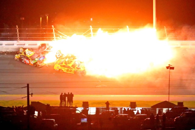 , Daytona 500 ends in huge fireball pile-up as cars smash into each other on horror last lap in dramatic ending