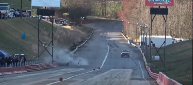 , Watch shocking moment drag-racing car crashes into fans in North Carolina leaving woman with serious injuries