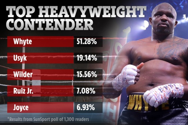 , Dillian Whyte ranked No1 contender to face Fury v AJ winner in huge snub to Usyk and Wilder, exclusive poll reveals