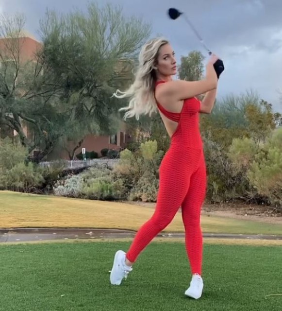 Paige Spiranac counts down to the Masters as she nails a stunning drive ...