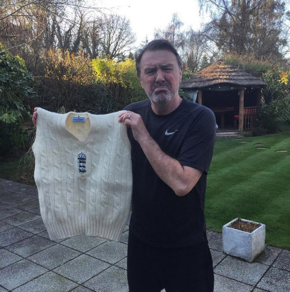 , Cricket legend Phil Tufnell’s first Test match jumper shrunk in the wash by his wife