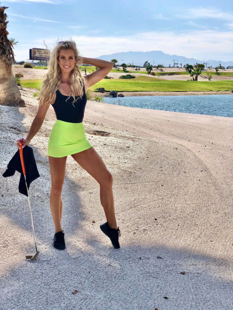 , The Las Vegas models who swapped careers to become £150-a-round golf caddies and work for Platinum Tees