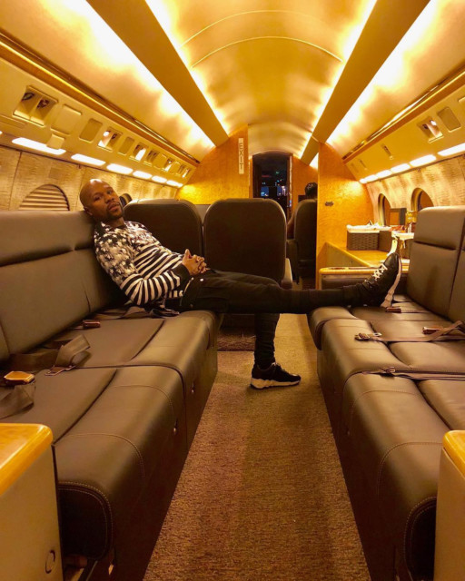 , Inside Floyd Mayweather’s custom £50m private jet with name on side, in-built TVs, luxury seats and sofa beds