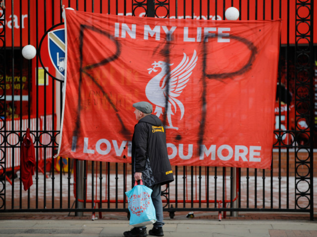 Reds fans left banners and messages on the gates outside Anfield slamming the owners