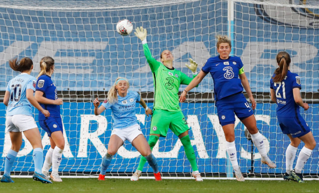 , Manchester City 2 Chelsea 2: Berger’s brilliant saves help Blues move closer to retaining WSL crown
