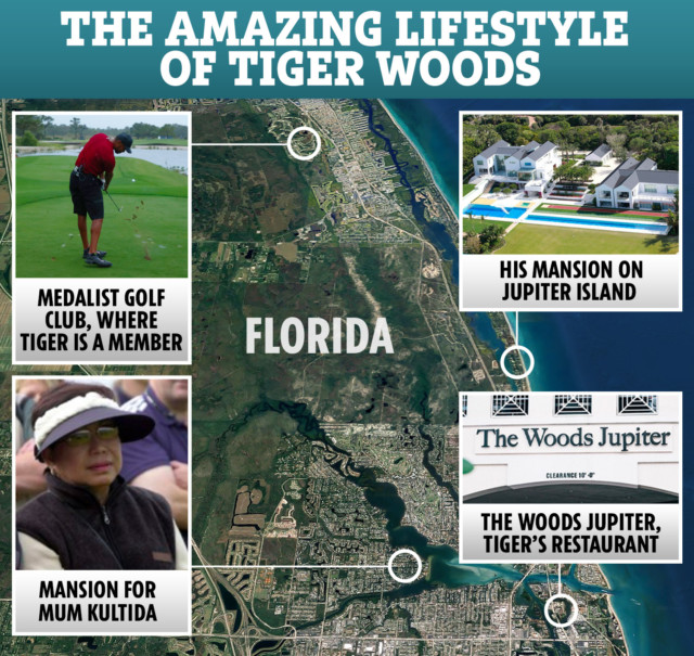 , Amazing lifestyle of Tiger Woods, who lives in a £41m Florida mansion and practices at £100k per-year Medalist Golf Club