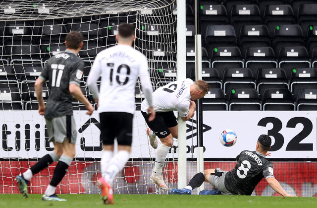 , Watch Derby striker’s sickening collision with post as Waghorn smashes upright in huge Championship relegation decider