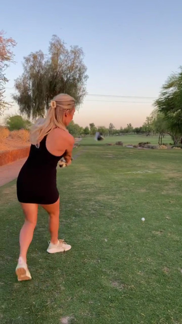 , Watch Paige Spiranac show off ‘Happy Gilmore’ swing as golf stunner looks forward to PGA Championship this week