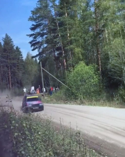 , Watch terrifying moment rally car misses spectators by INCHES as it barrel rolls towards crowd in horror crash