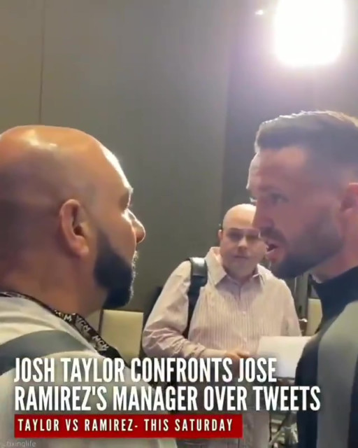 , Watch Josh Taylor rage at Jose Ramirez’s manager Rick Mirigian and call him ‘f***ing a***hole’ in fiery exchange