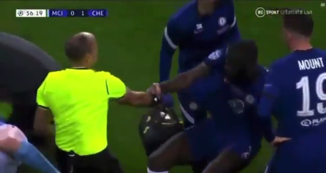 , Watch as Chelsea star Antonio Rudiger is helped up by ref before smoothly being handed yellow leaving fans in hysterics