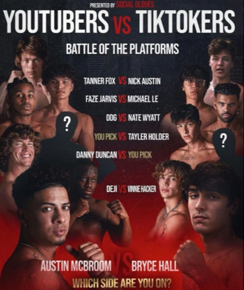 , YouTubers vs TikTokers boxing fight card: Live stream, start time UK, TV channel for Austin McBroom vs Bryce Hall &amp; Deji