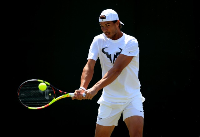 Nadal is preparing to face Nick Kyrgios in the second round at Wimbledon later today