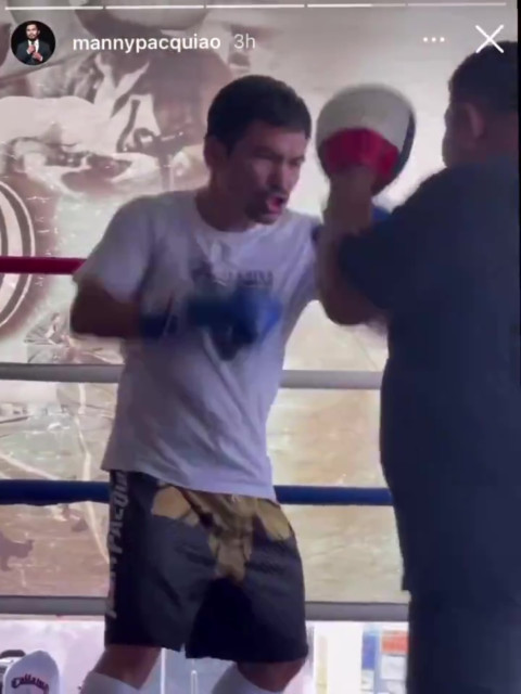 , Watch Manny Pacquiao look sharp and slick in training aged 42 as boxing legend prepares for Errol Spence title fight