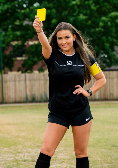 , Teen referee Jess Preece snapped cheering for England backs Three Lions to go all the way