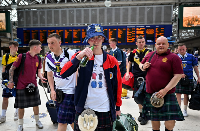 , Grinning Scotland fans invade Kings Cross station for England Euro 2020 game despite pleas for them to stay home