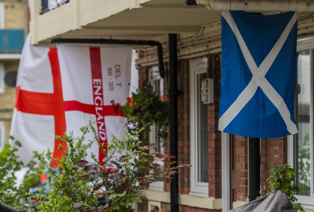 , Lone Scot stands proud among 500 England flags ahead of Euros showdown