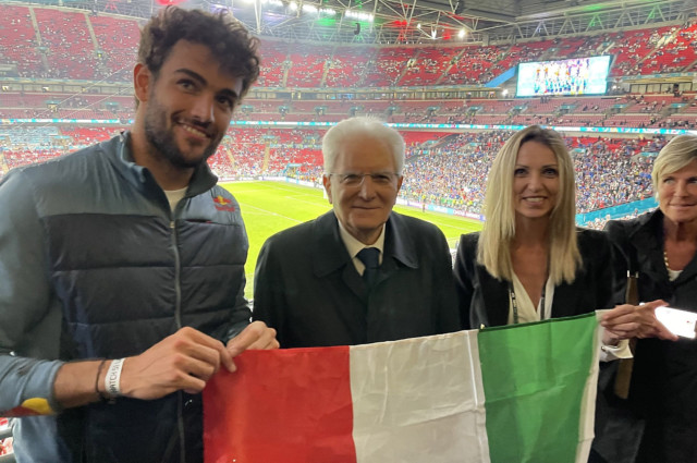 , Watch Matteo Berrettini go wild for Italy at Wembley with girlfriend Ajla Tomljanovic hours after losing Wimbledon final