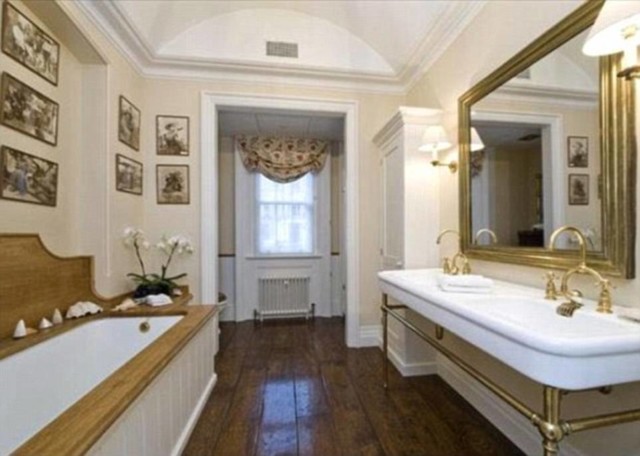 There are two bathrooms in Hamilton's West London home