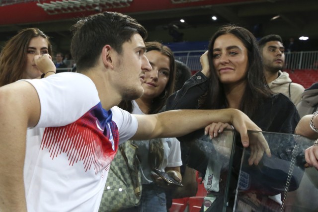 Harry Maguire was famously snapped with Fern Hawkins following England's win over Colombia