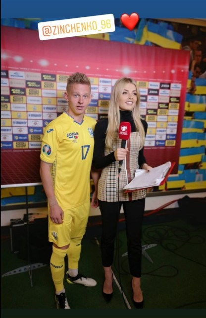 Zinchenko couldnt help but plant a kiss on Sedan after an interview