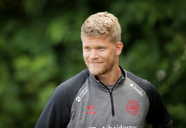 Andreas Cornelius hopes to net his second goal of the tournament against Wales