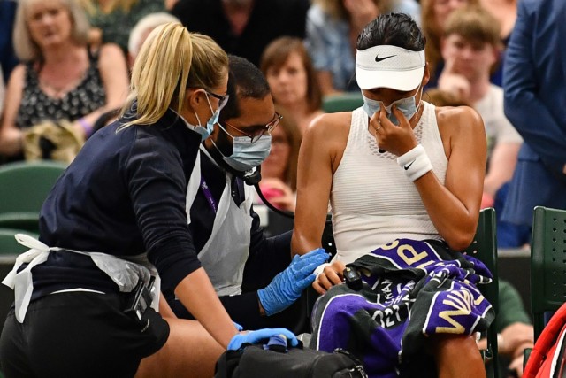 The 18-year-old Brit suffered from breathing difficulties in her fourth-round match