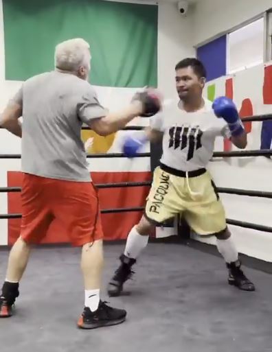 , Watch Manny Pacquiao look electric in training as he reunites with trainer Freddie Roach ahead of Errol Spence fight