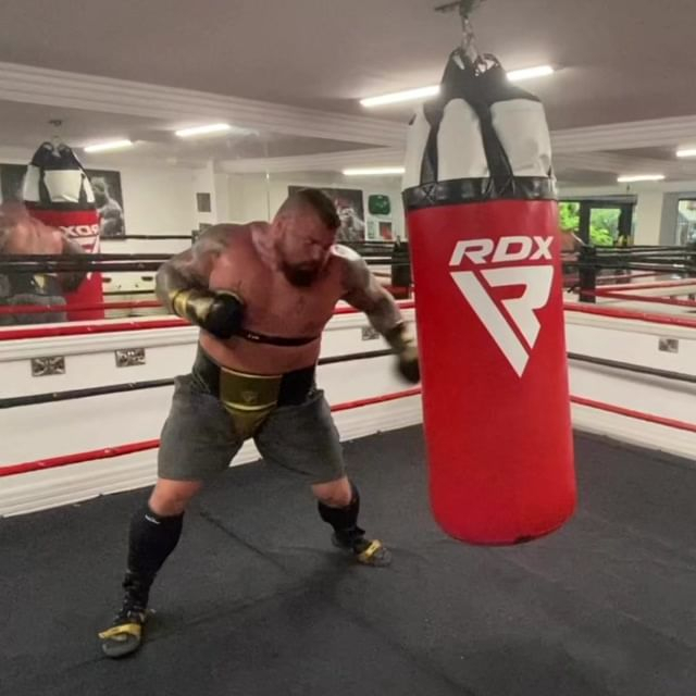 , Ex-World’s Strongest Man Eddie Hall reveals 6st weight loss ahead of Hafthor Bjornsson fight as he trains with 150kg bag
