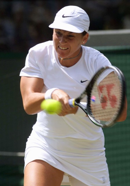 Moica Seles was one of the original big grunters of the tennis game