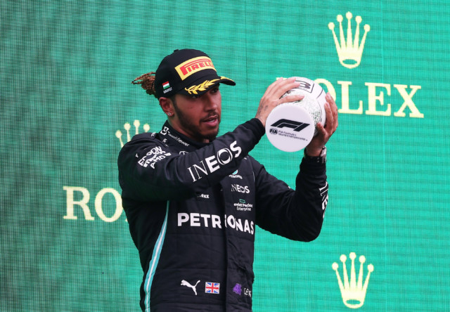 , Lewis Hamilton virtually unable to stand on podium as Brit suffers ‘fatigue and dizziness’ after Hungarian GP heroics