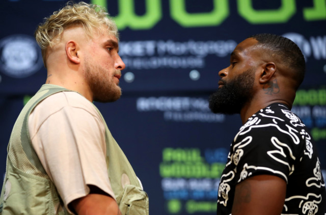 , Watch Jake Paul and Tyron Woodley training for fight with ex-UFC star hitting pads with Floyd Mayweather’s coach