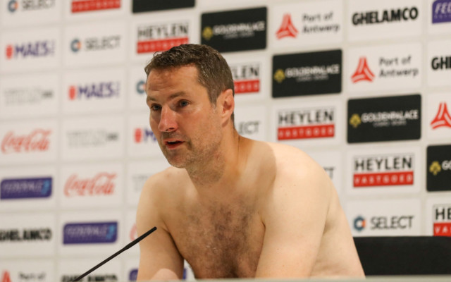 , Ex-Portsmouth defender Brian Priske turns up to press conference NAKED after making bet with his Royal Antwerp players