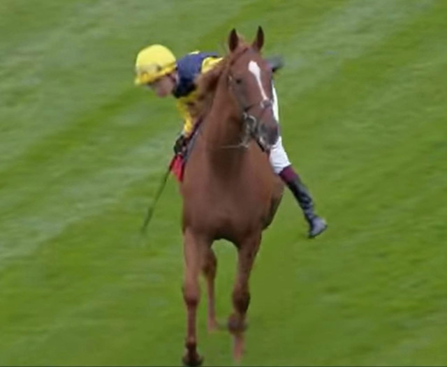 , Watch champion jockey Oisin Murphy show amazing skills while taking a battering in terrifying incident before Epsom race