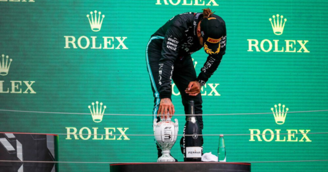 , Lewis Hamilton virtually unable to stand on podium as Brit suffers ‘fatigue and dizziness’ after Hungarian GP heroics
