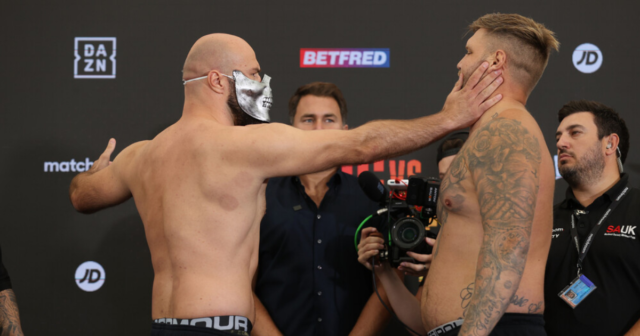 , Alen Babic and Mark Bennett get into SLAP fight at weigh-in as security forced to step in and separate boxers